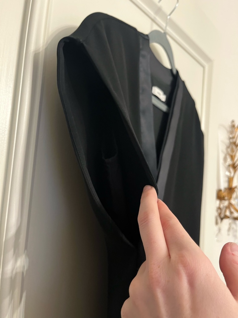 Vince Black Satin-Trim Tunic Top - Picture 3 of 5